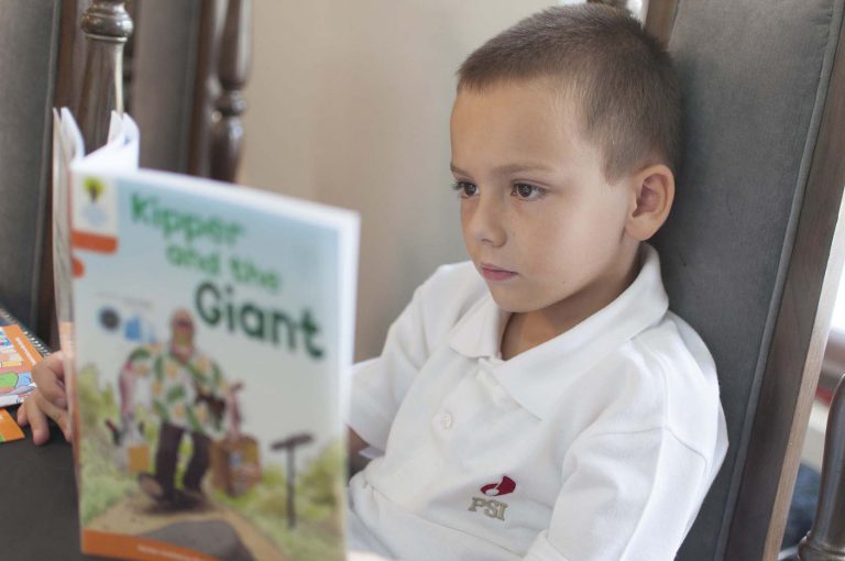 Primary student reading