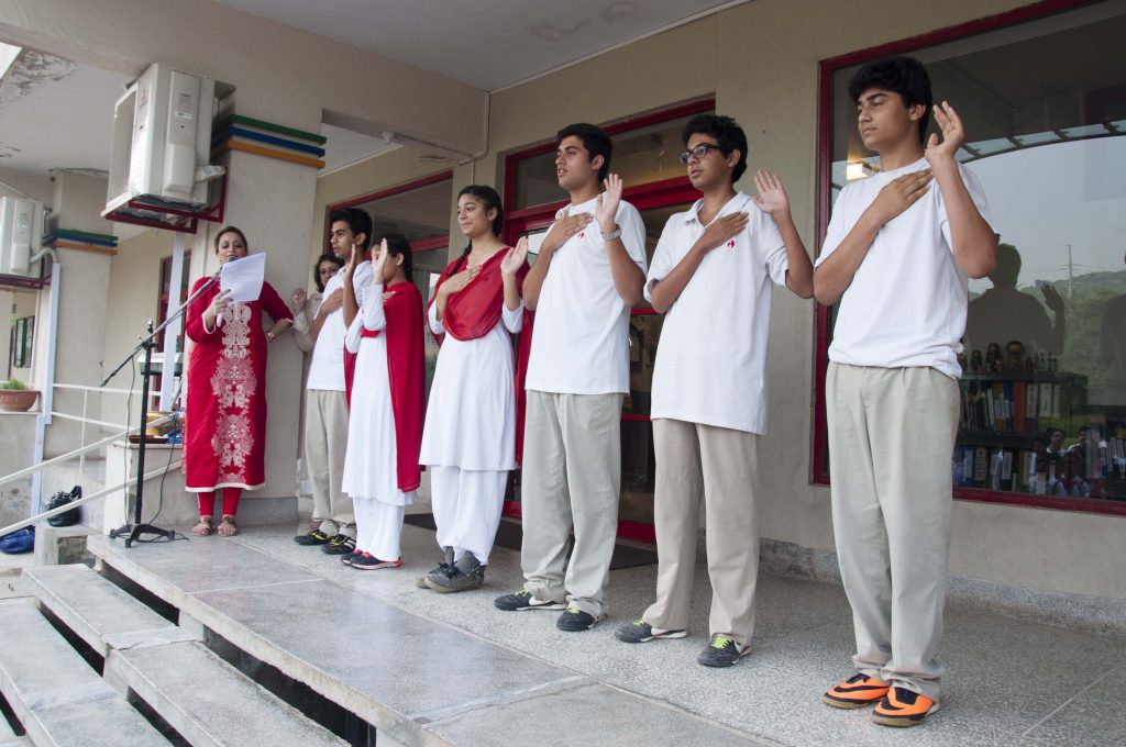 PSI students at morning assembly