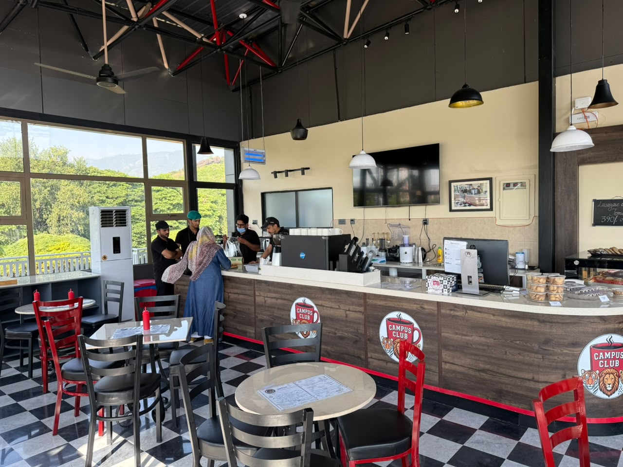 Inside the Campus Club at PSI